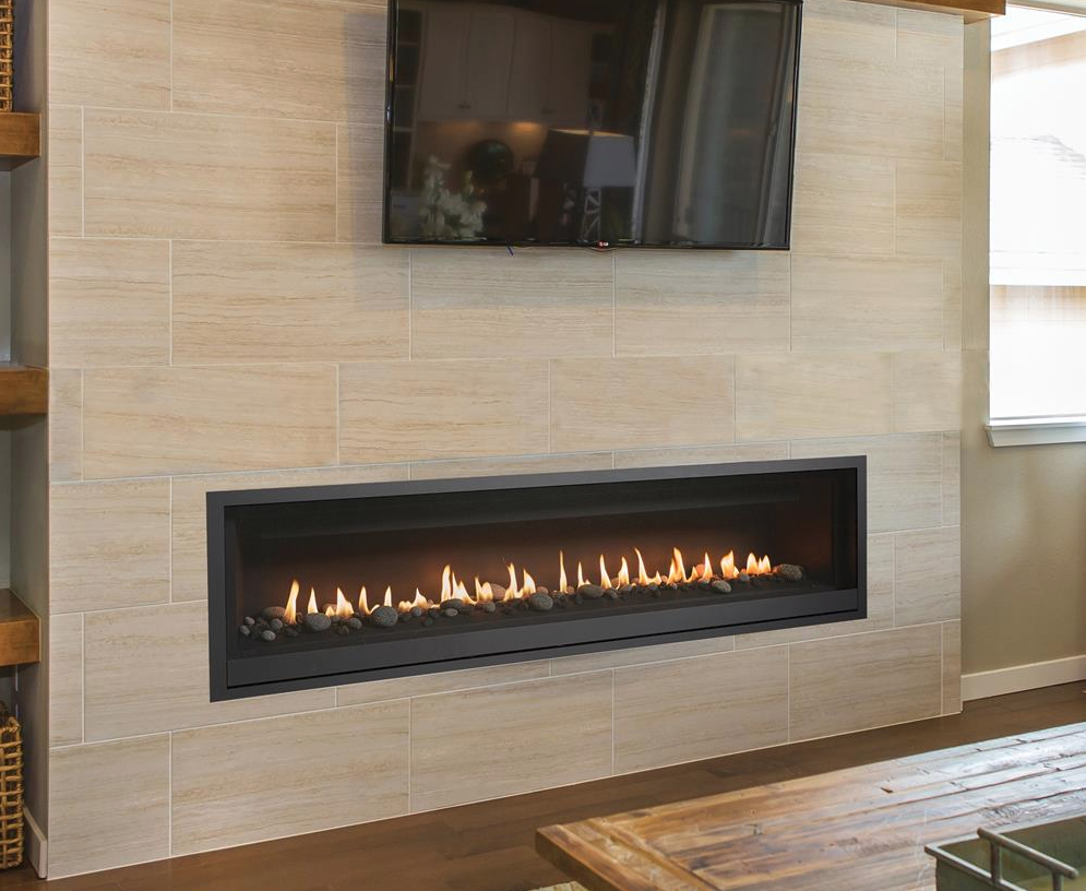 72 inch Linear Fireplace available from Luce's Chimney and Stove Shop Toledo OH area, serving Ohio, Michigan and Indiana.